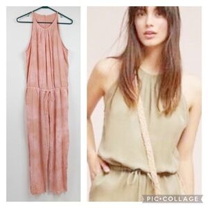 Anthropologie Cloth & Stone beachy tie dye crop leg tencel halter jumpsuit. EUC